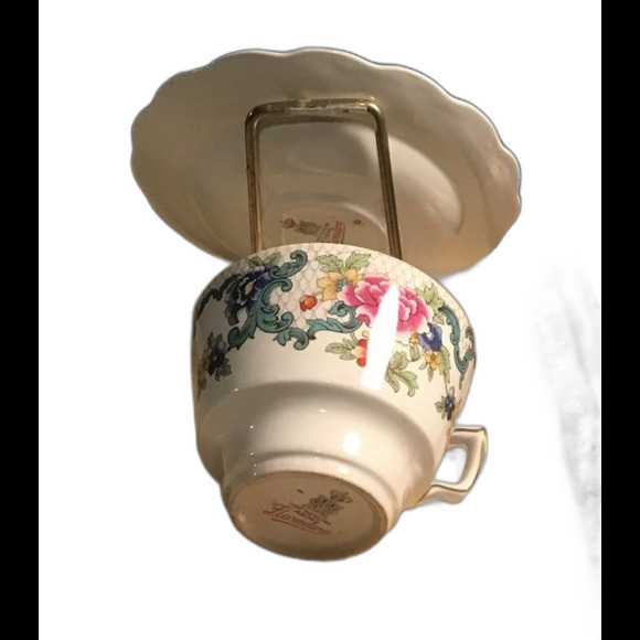 Rare Vintage “Floradora” Teacup & Saucer Set (Multi Scalloped) by Booths - Picture 2 of 2